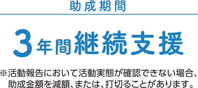 助成期間：3年間継続支援