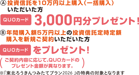 QUOカード3,000円分プレゼント