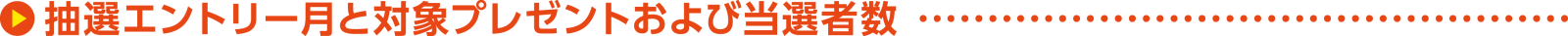 抽選エントリー月と対象プレゼントおよび当選者数