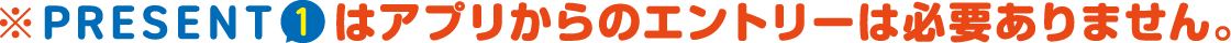 PRESENT1はアプリからのエントリーは必要ありません。